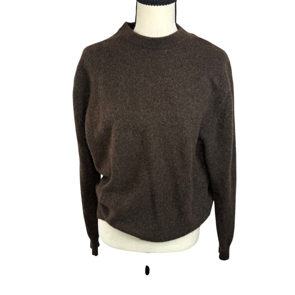 Jos. A. Bank 100% Cashmere Brown Mock Neck Sweater L Quiet Luxury